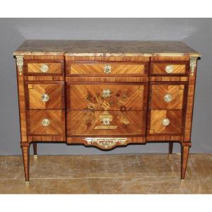 Louis XVI Style Marquetry Chest Of Drawers, Circa 1940