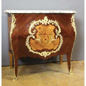 Louis XV Style Marquetry Chest Of Drawers, Circa 1900