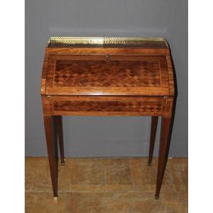 Louis XVI Style Marquetry Roll-top Desk