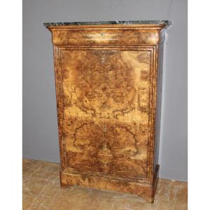 Louis Philippe Period Secretary In Burr Walnut, 19th Century