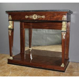 Mahogany Console Table, Egyptian Revival Style, Early 19th Century 