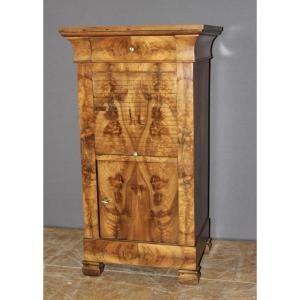 Restoration Period Bedside Table In Walnut, 19th Century