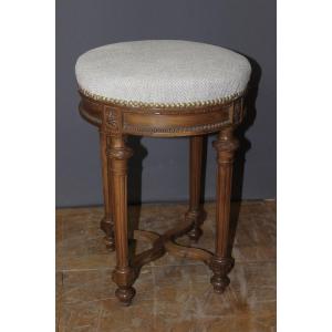 Louis XVI Style Walnut Stool Circa 1900
