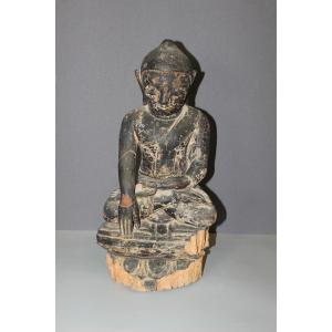 Black Lacquered Wood Buddha Burma Late 18th Century