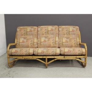 Three-seater Rattan Sofa Circa 1970