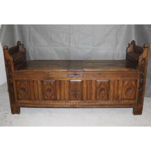 18th-century Oak Storage Bench