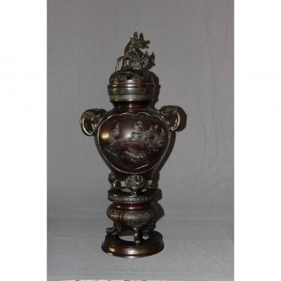 Large Bronze Incense Burner Late XIX