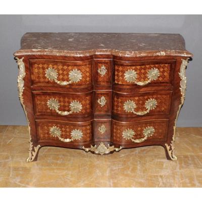 Louis XIV Crossbow Commode In Cube Marquetry