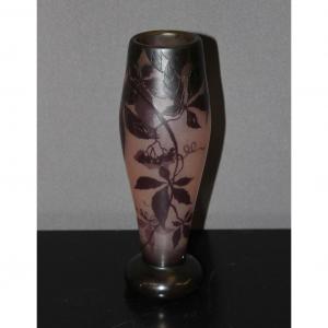 Art Nouveau Vase Signed Gauthier With Vine Decor