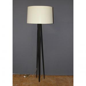 Floor Lamp In Black Lacquered Steel Circa 1980