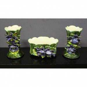 Mantelpiece In Slip With Flower Decor Circa 1900