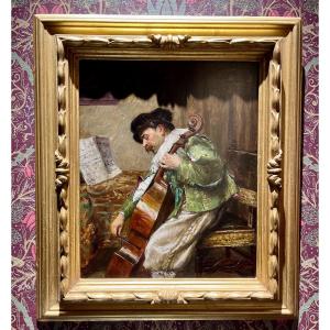Ferdinand Roybet (1840-1920) The Cellist