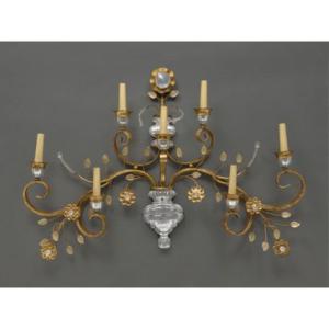 Large Wall Light With Seven Light Arms, Attributed To Maison Baguès Or Maison Banci – C