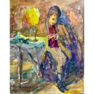 Max Wulfart (1876-1955), Large Signed Watercolor, Russian School, Circa 1945