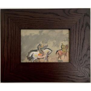 André Lhote (1885-1962), The Horsemen, Oil On Paper, Signed Al, Dated (19)36, Framed 
