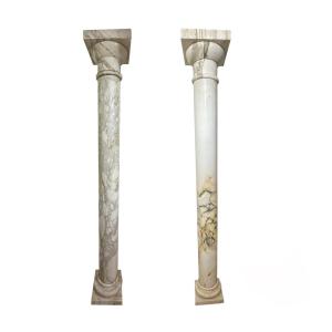 Pair Of Calacatta Marble Columns 235 Cm 