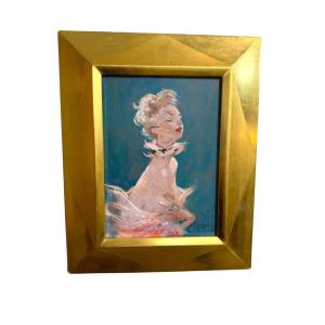 Oil On Panel “elegant Woman” By Jean Gabriel Domergue 