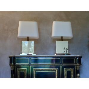 Pair Of Lamps By Jean-claude Mahey 70´s