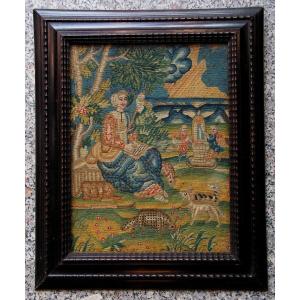 Canvas - Tapestry England XVI - XVII Embroidery With Small Points