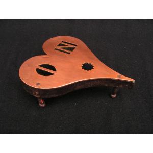 Folk Art Heart-shaped Iron Stand Or Rest With Numbers From The Late 18th Century