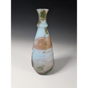 Devez - Art Nouveau Vase - Cristallerie De Pantin - Acid-etched Multi-layered Glass