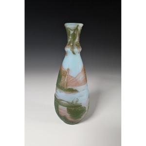 Devez - Art Nouveau Vase - Cristallerie De Pantin - Acid-etched Multi-layered Glass