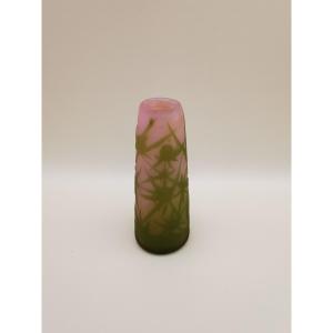 Galle Thistle Vase, Acid‑etched Glass – Art Nouveau (1904–1906)