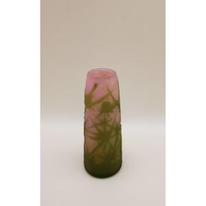 Galle Thistle Vase, Acid‑etched Glass – Art Nouveau (1904–1906)