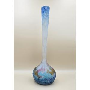 Muller Frères Lunéville - Marmoréen Glass Soliflore Vase - Circa 1925-1930