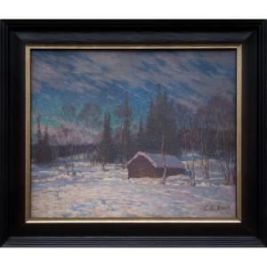 Winter Twilight By Cornwall Artist Charles Cardale Luck