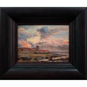 Georg Stoopendaal - Coastal Landscape With Dramatic Clouds
