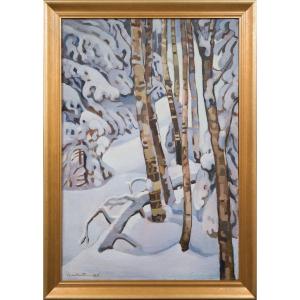 Reino Partanen (1889-1972) - Birch Trees And Snow-laden Spruces, 1927