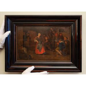 A Women Dancing To The Music From A Violin, Adriaen Van Ostade (follower Of) 