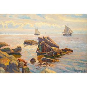Voiliers Dans l'Archipel Suédois Peinture De Justus Lundegård