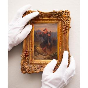 Charles Bouchez (1811-1882) - A Soldier Blowing The Trumpet