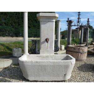 Rare Village Fountain In Hard Stone From The Jura