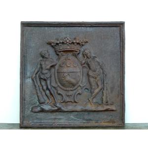 Fireplace Plate With The Arms Of The Girault Family (70x71cm)