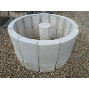 Fountain In Hard White Limestone From The Alpes De Haute Provence