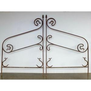 Pair Of Art Nouveau Period Garden Ironworks