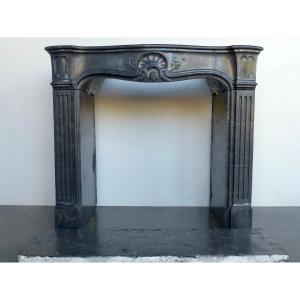 Small Louis XV Period Fireplace In Black Stone From Saint Cyr To Mont d'Or
