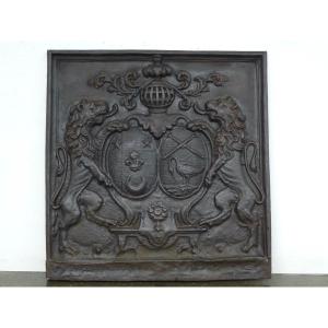 Fireback With The Alliance Arms Of Ignace-pascal Lamyc And Marie Bertrand (78x80cm)