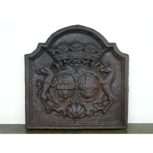 Fireplace Plate With The Arms Of Charles De La Châtre And Elisabeth Louise De Harville (64x64 
