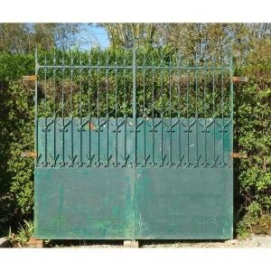Wrought Iron Gate With Scalloped Sheet Metal