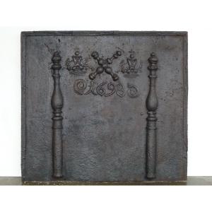 Fireplace Plate Dated 1698 From The 17th Century (97x87cm)