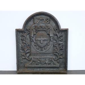 Fireplace Plaque With The Coat Of Arms Of Paul-jules De La Porte-mazarin (53 X 62 Cm)