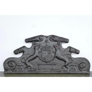 Fireplace Plate With The Coat Of Arms Of Louis XII Dated 1608 (108x49 Cm)