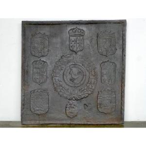 Fireplace Plate With A Rooster Attributed To Henri Iv, With The Arms Of Lorraine, France And Navarre 