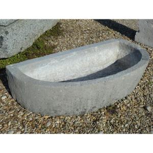 Semi-elliptical Fountain Basin In Hard Stone