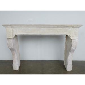 Louis XIV Period Burgundy Stone Fireplace