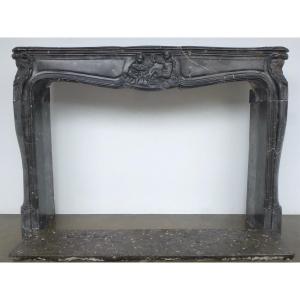 Regency Period Fireplace In Black Stone From Saint Cyr Au Mont d'Or From The Regency Period